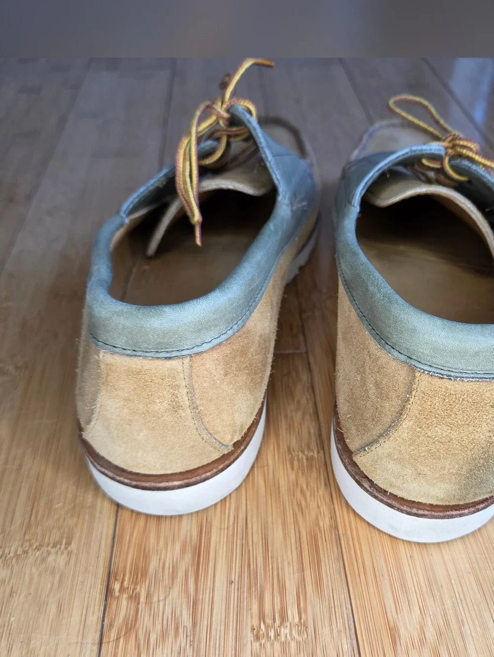 L.L. Bean x Todd Snyder Jackman Blucher Shoe Olive & Tan Suede Leather Size 13